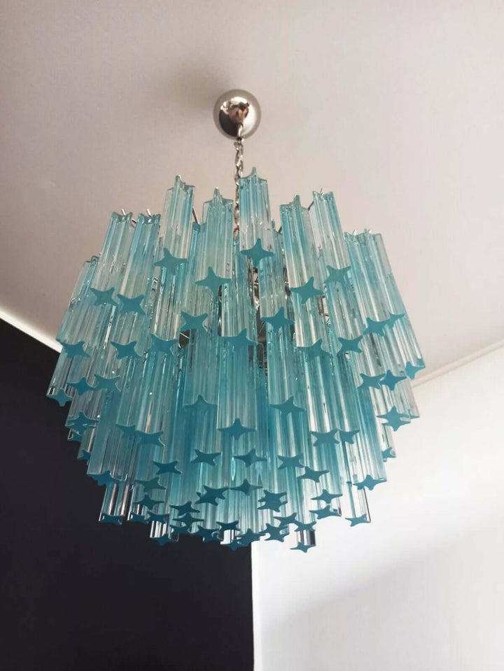 Murano Prisms Chandelier 18" โ French Retro Glass Lamp