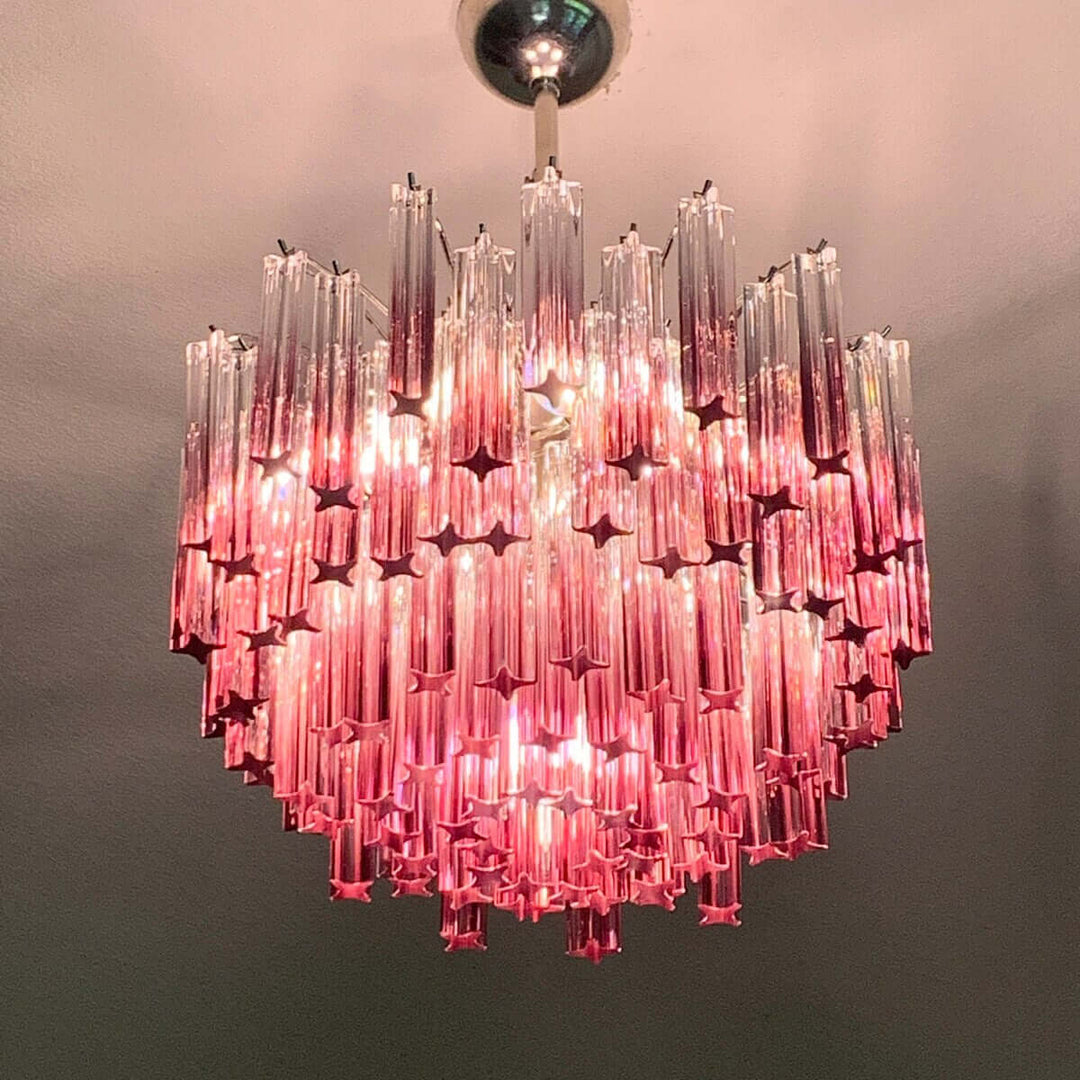 Murano Prisms Chandelier 18" โ French Retro Glass Lamp
