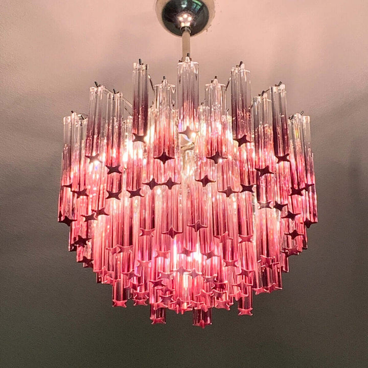 Murano Prisms Chandelier 18" โ French Retro Glass Lamp