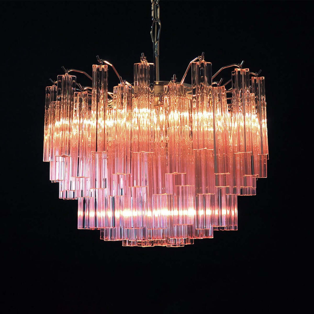 Murano Prisms Chandelier 18" โ French Retro Glass Lamp