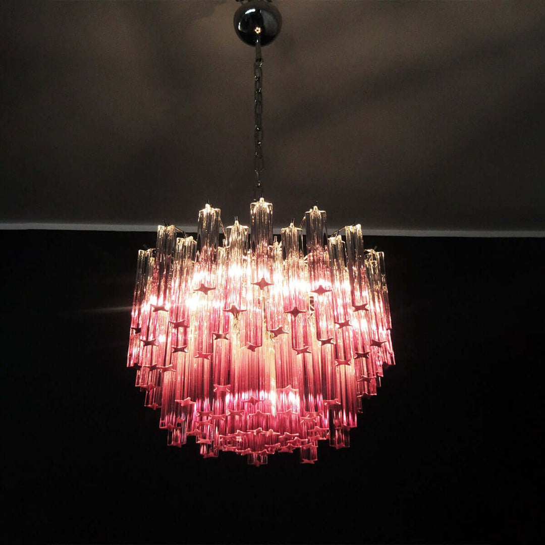 Murano Prisms Chandelier 18" โ French Retro Glass Lamp