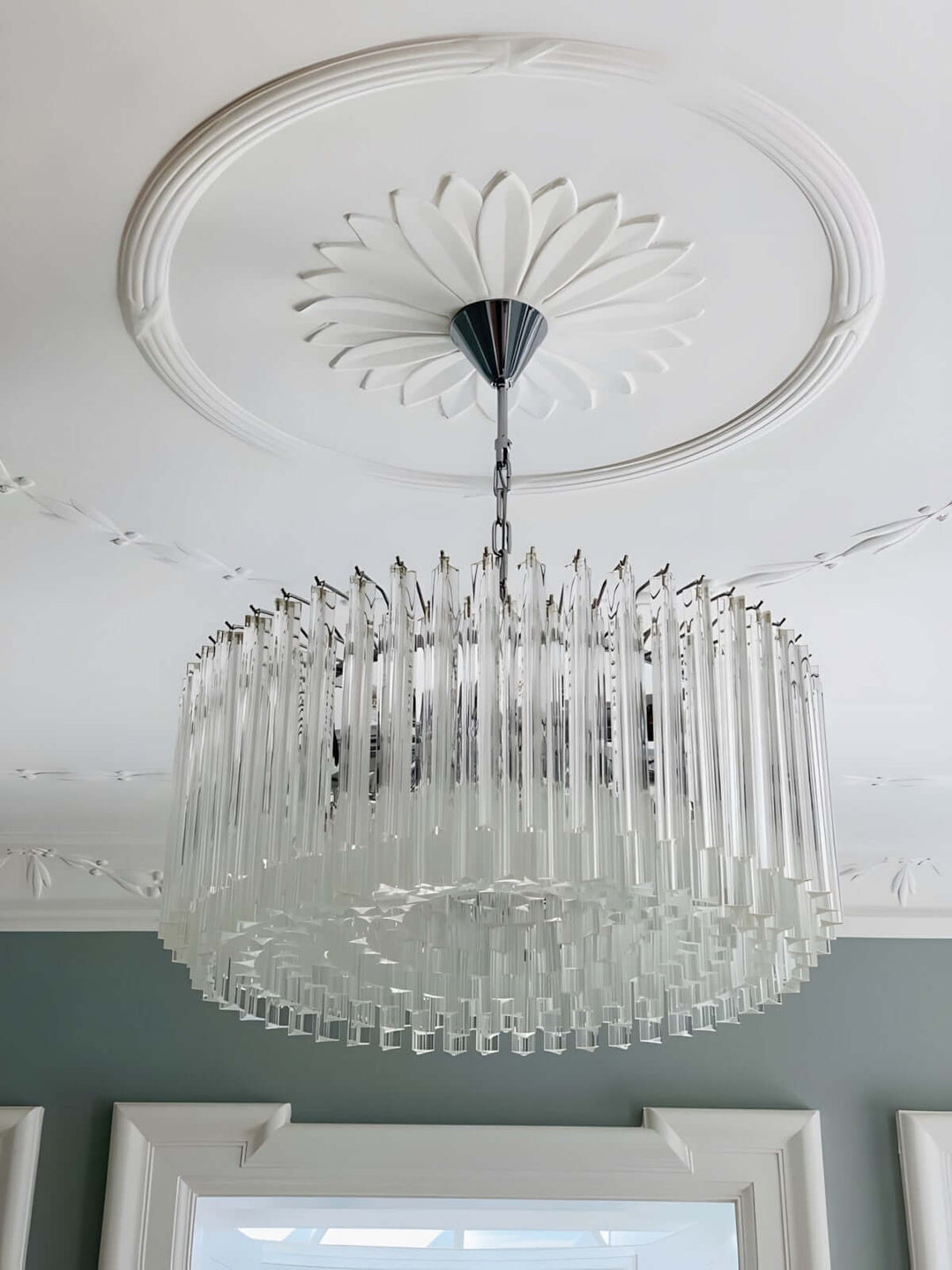 Murano Prisms Chandelier – Italian Round Dining Room Lamp