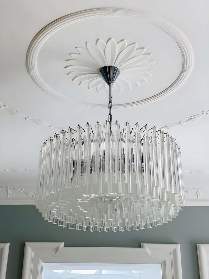 Murano Prisms Chandelier – Italian Round Dining Room Lamp
