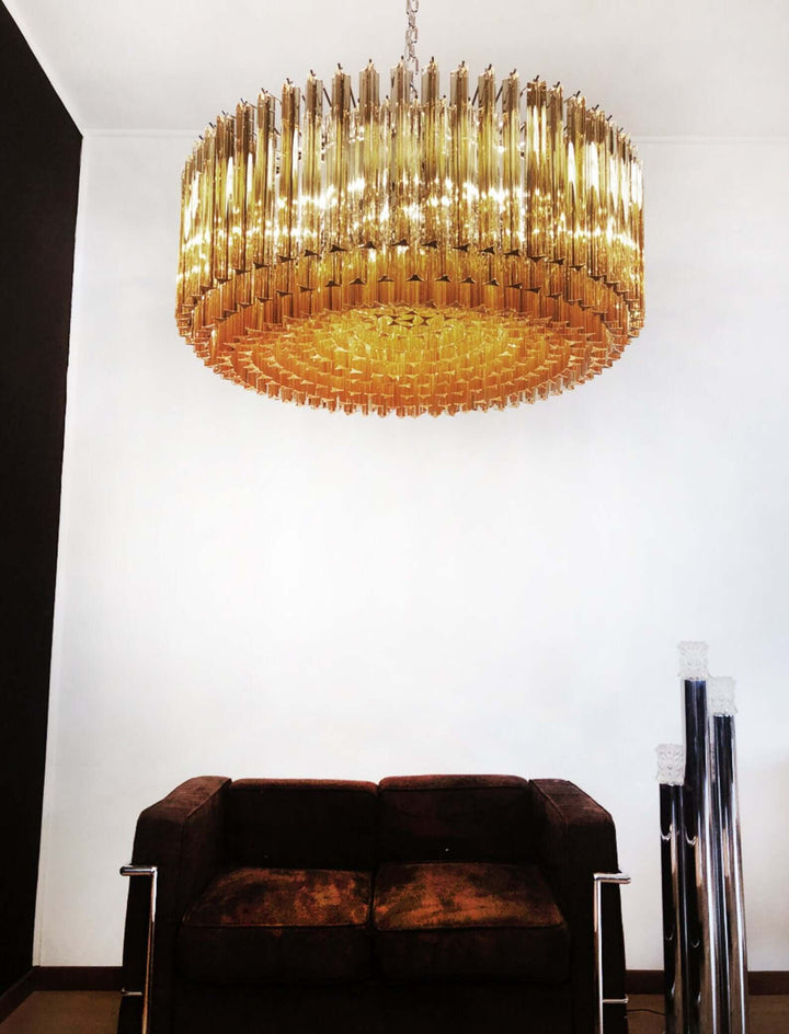 Murano Prisms Chandelier – Italian Round Dining Room Lamp