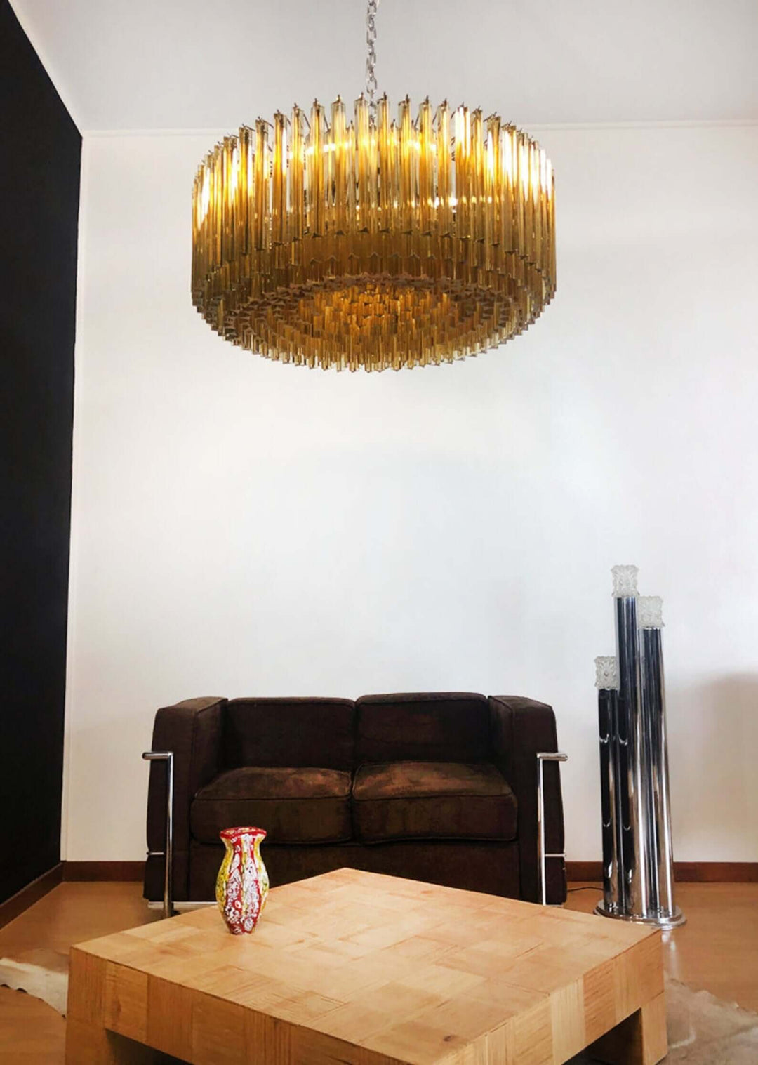 Murano Prisms Chandelier – Italian Round Dining Room Lamp