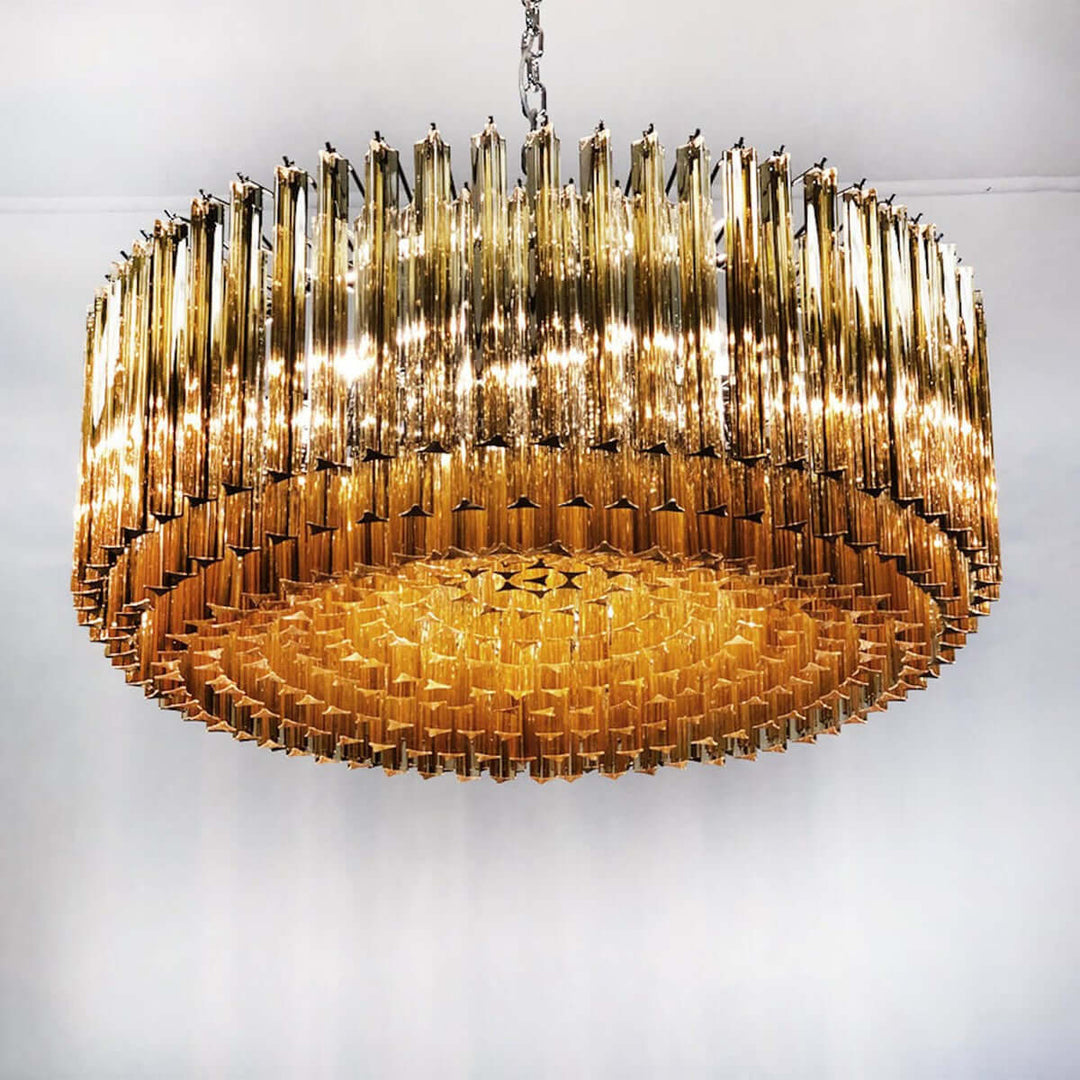 Murano Prisms Chandelier – Italian Round Dining Room Lamp