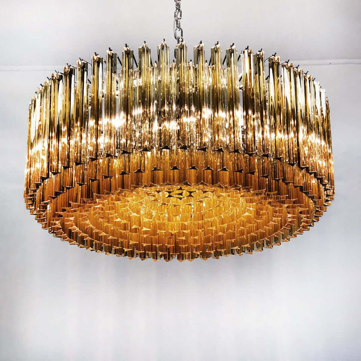 Murano Prisms Chandelier – Italian Round Dining Room Lamp