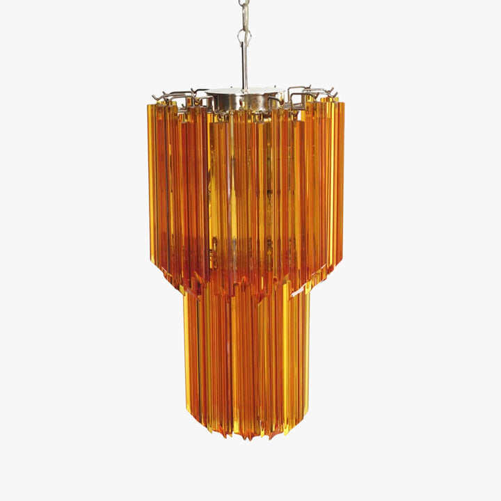 Murano Prisms Long Chandelier 12" โ French Art Deco Light