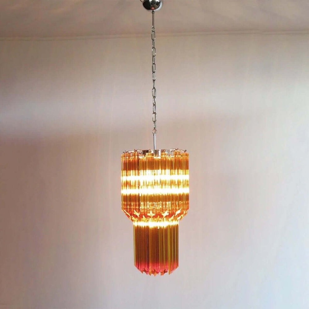 Murano Prisms Long Chandelier 12" โ French Art Deco Light