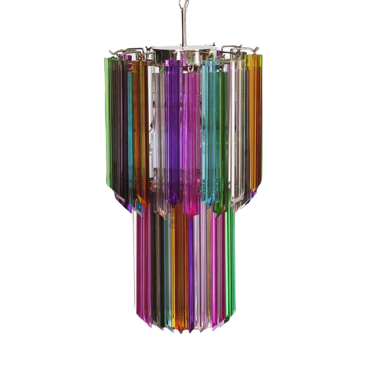 Murano Prisms Long Chandelier 12" โ French Art Deco Light
