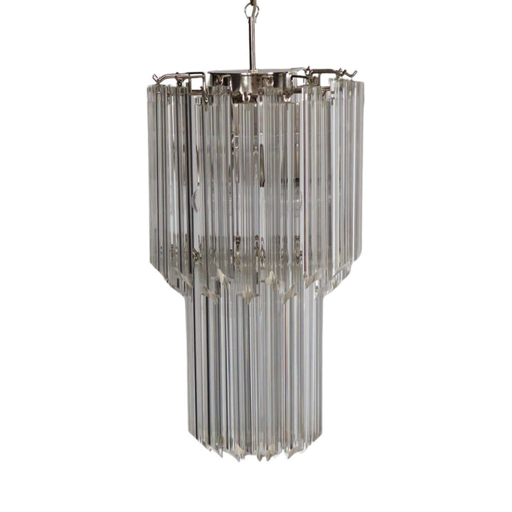 Murano Prisms Long Chandelier 12" โ French Art Deco Light