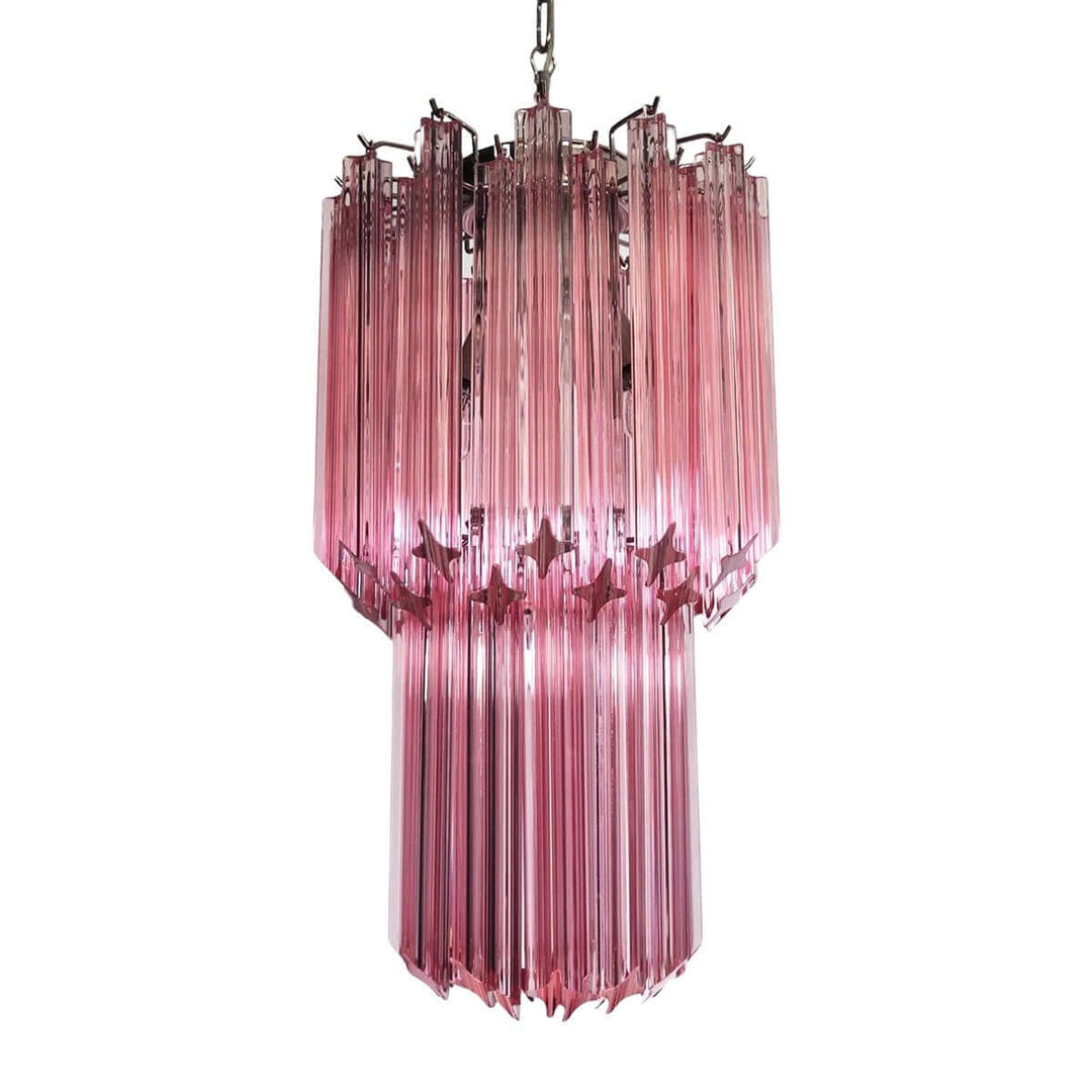 Murano Prisms Long Chandelier 12" โ French Art Deco Light