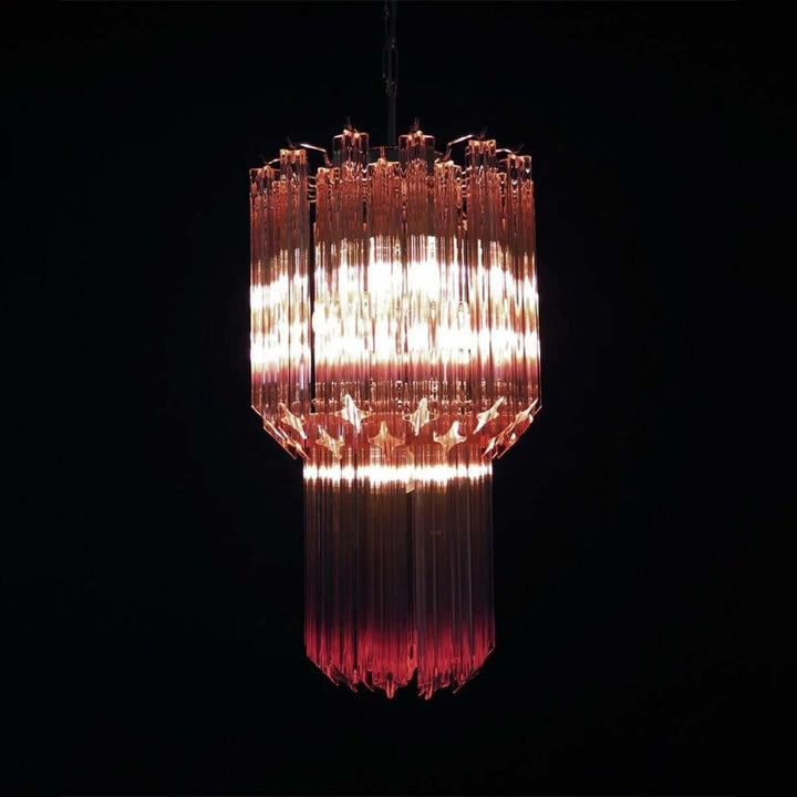 Murano Prisms Long Chandelier 12" โ French Art Deco Light