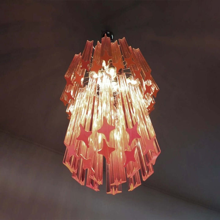 Murano Prisms Long Chandelier 12" โ French Art Deco Light