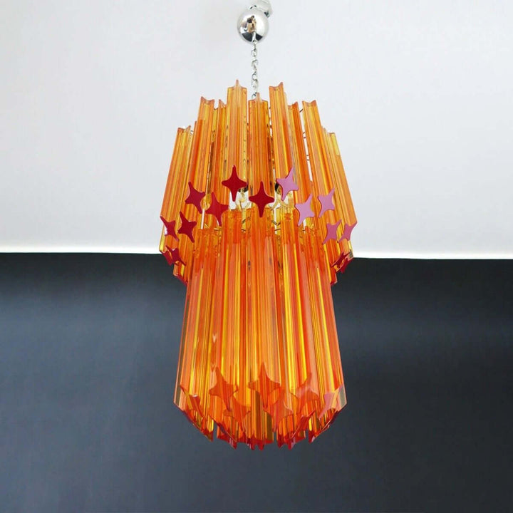 Murano Prisms Long Chandelier 12" โ French Art Deco Light