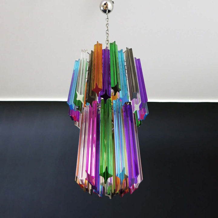 Murano Prisms Long Chandelier 12" โ French Art Deco Light