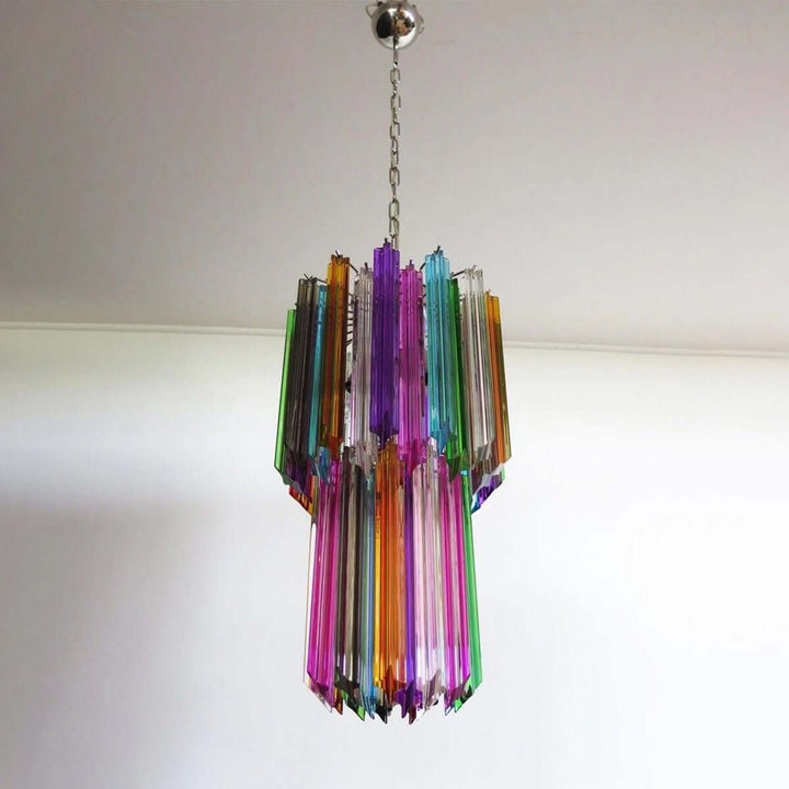 Murano Prisms Long Chandelier 12" โ French Art Deco Light
