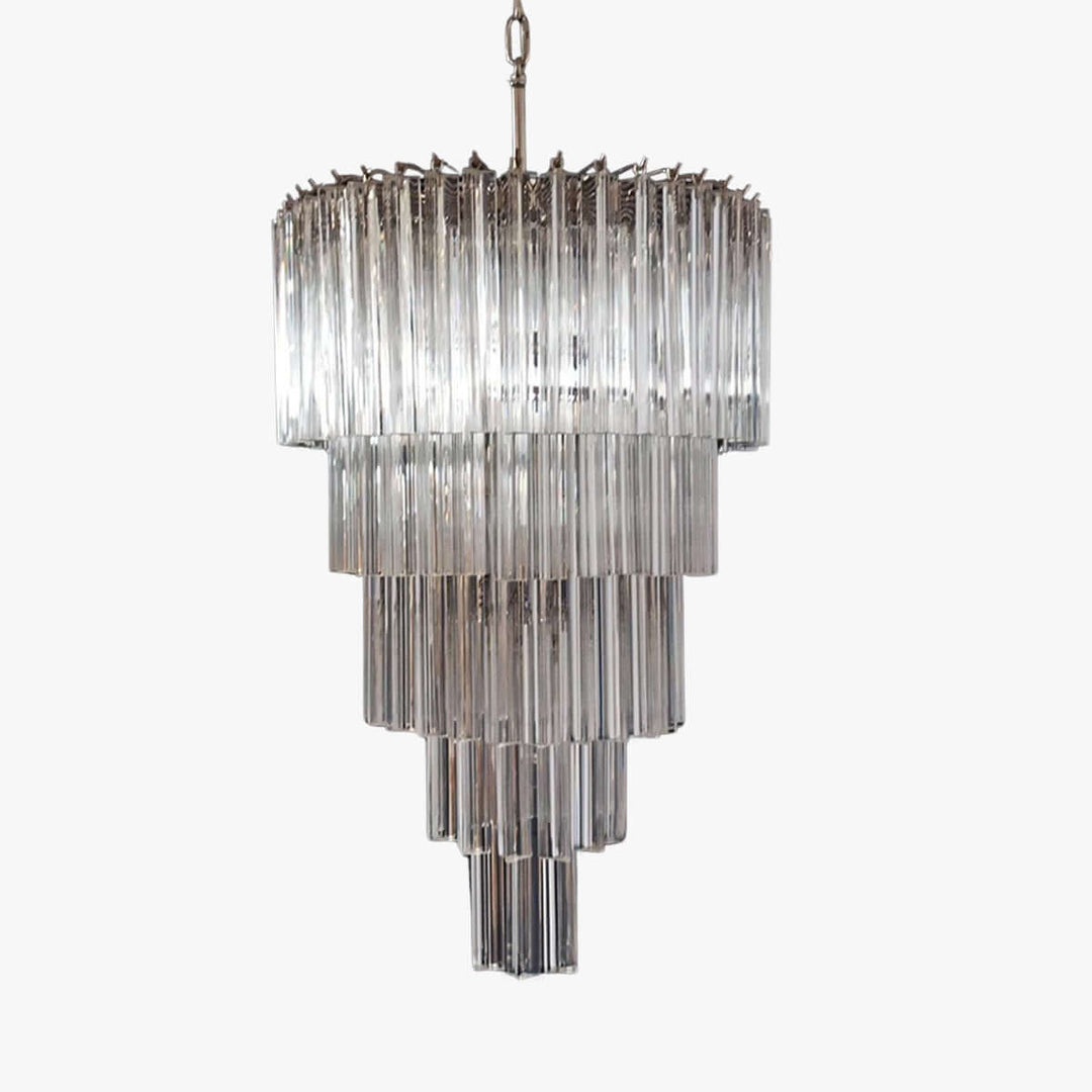 Murano Prisms Long Chandelier 18" – Modern High Ceiling Lighting
