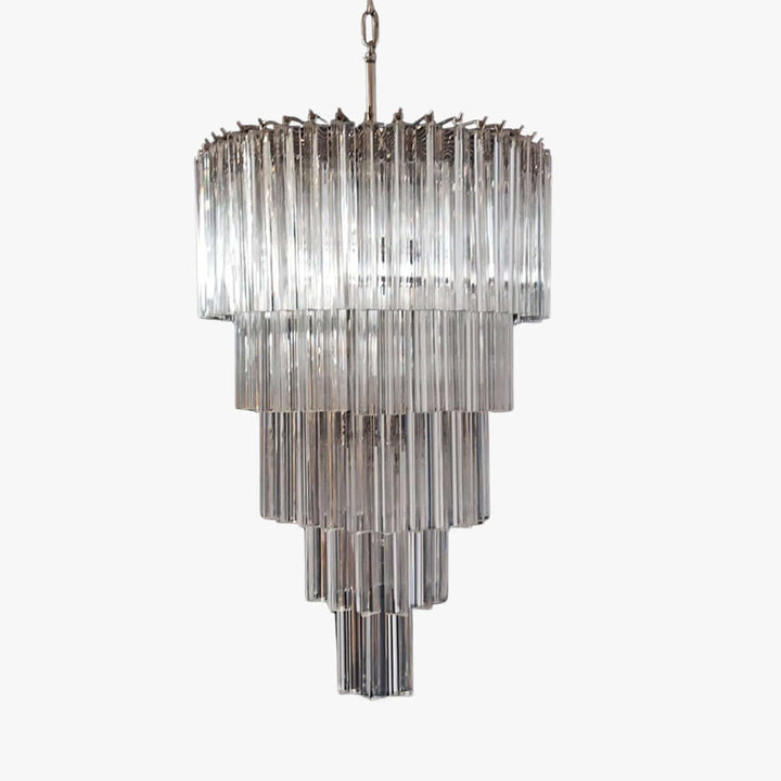 Murano Prisms Long Chandelier 18" – Modern High Ceiling Lighting