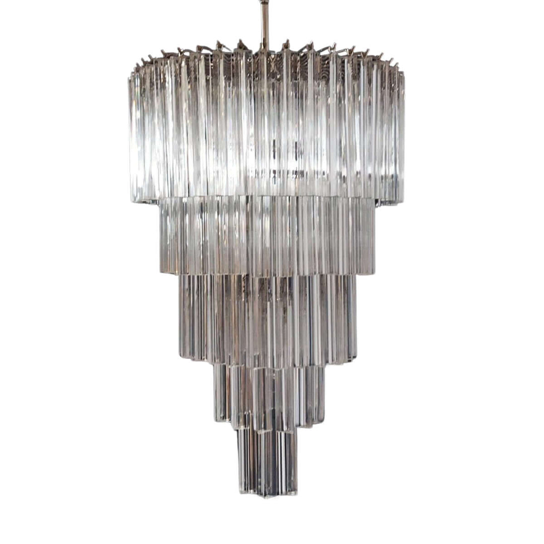 Murano Prisms Long Chandelier 18" – Modern High Ceiling Lighting