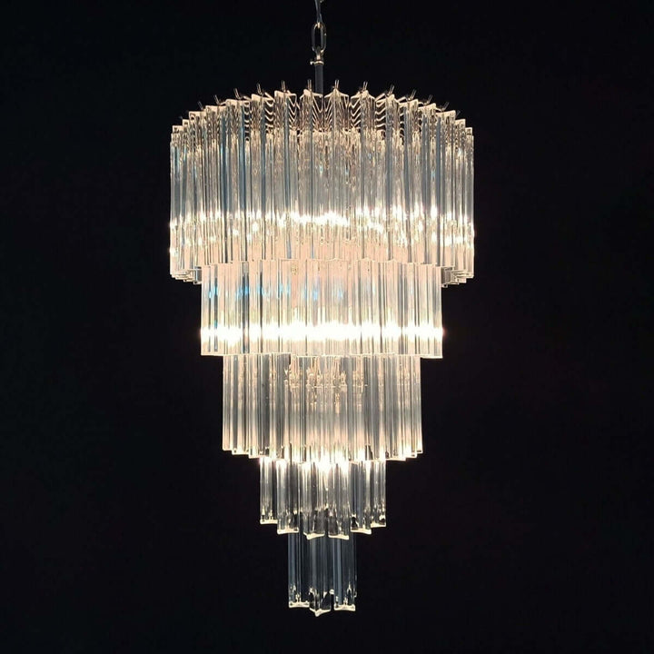 Murano Prisms Long Chandelier 18" – Modern High Ceiling Lighting
