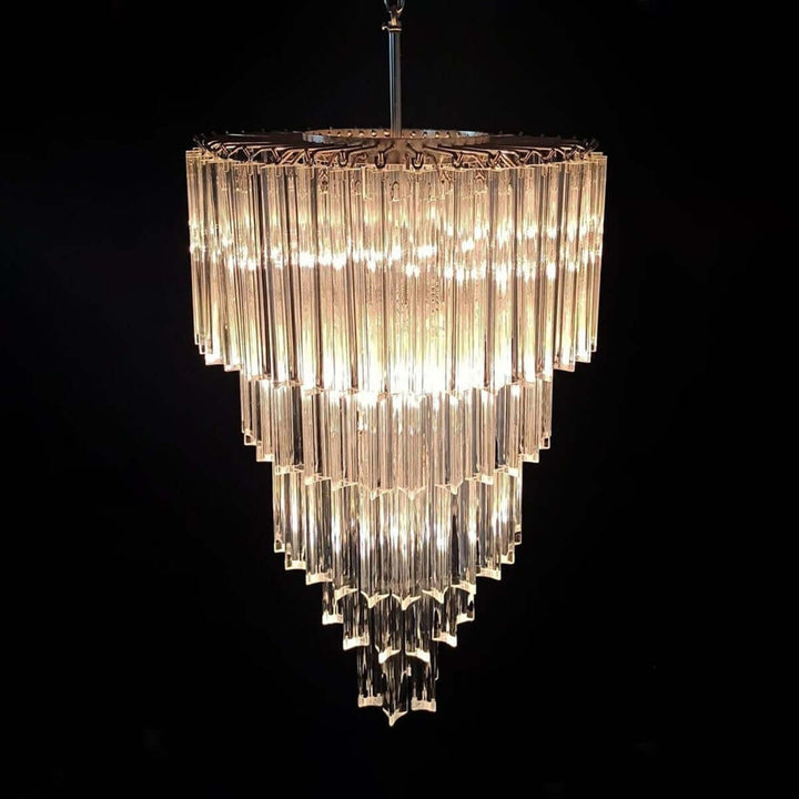 Murano Prisms Long Chandelier 18" – Modern High Ceiling Lighting
