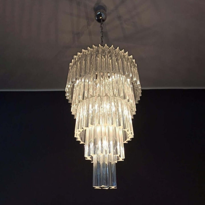 Murano Prisms Long Chandelier 18" – Modern High Ceiling Lighting