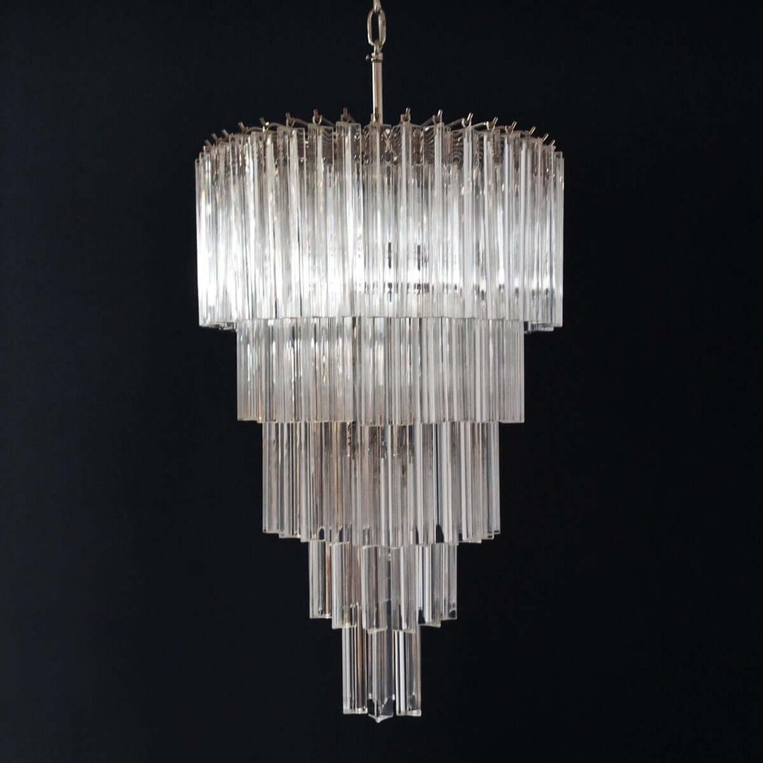 Murano Prisms Long Chandelier 18" – Modern High Ceiling Lighting