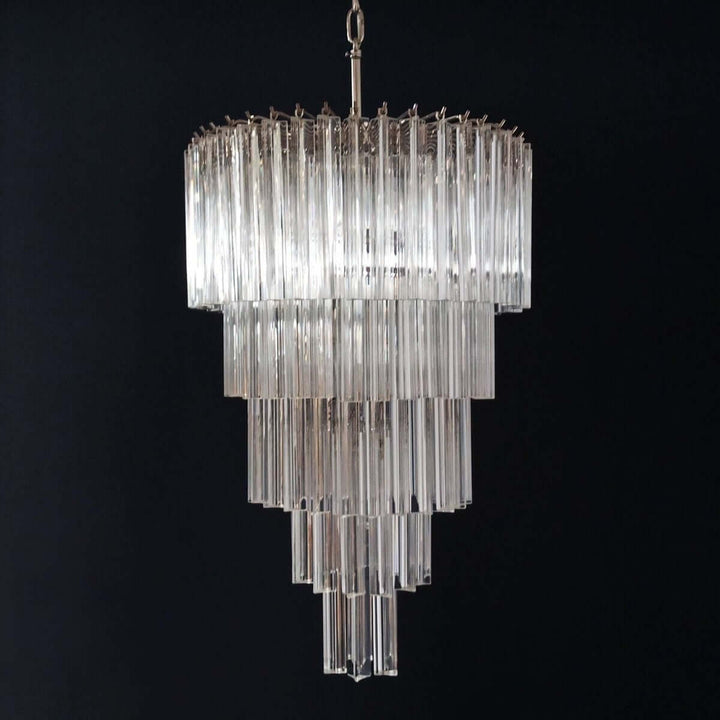 Murano Prisms Long Chandelier 18" – Modern High Ceiling Lighting