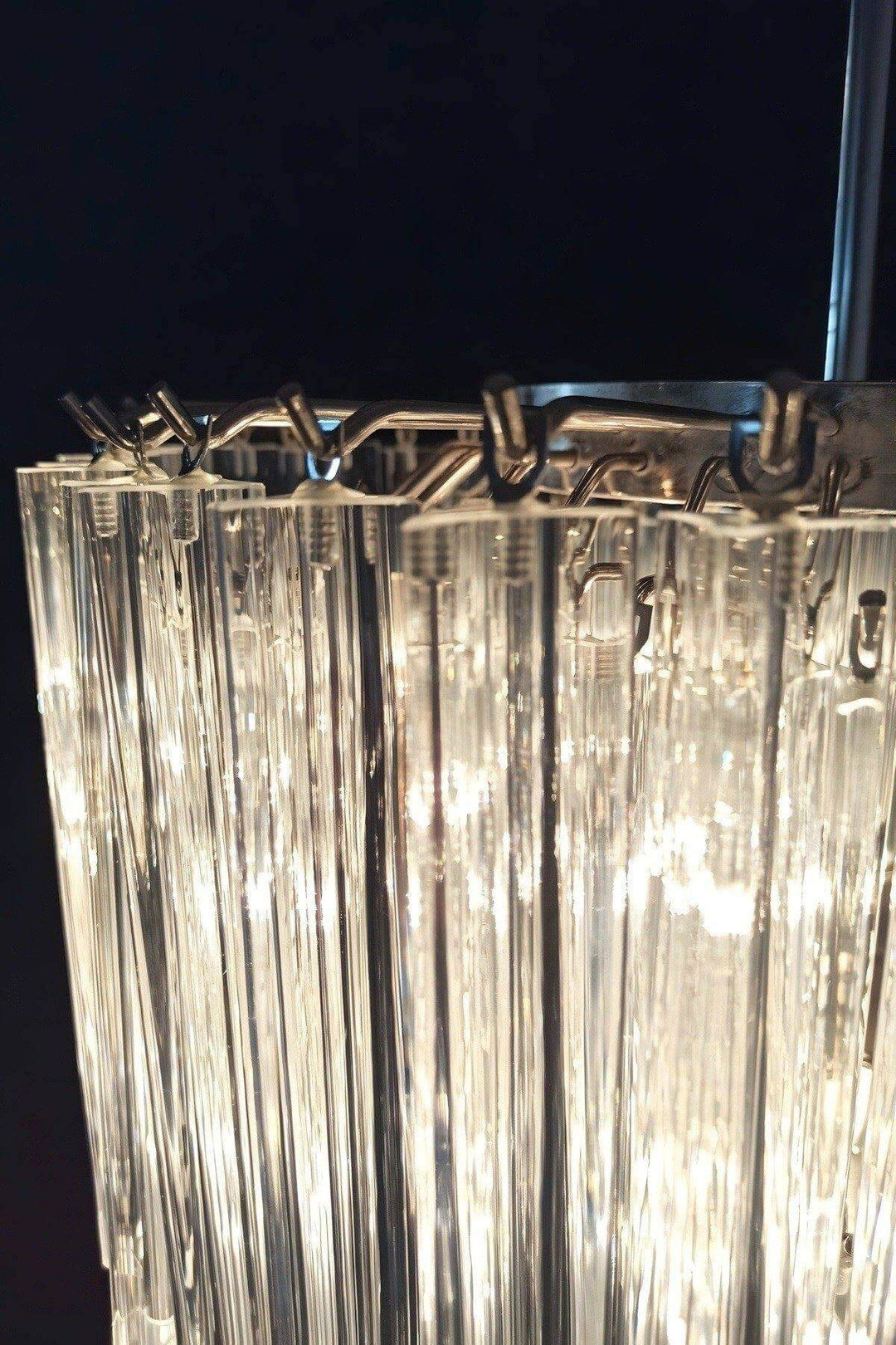 Murano Prisms Long Chandelier 18" – Modern High Ceiling Lighting
