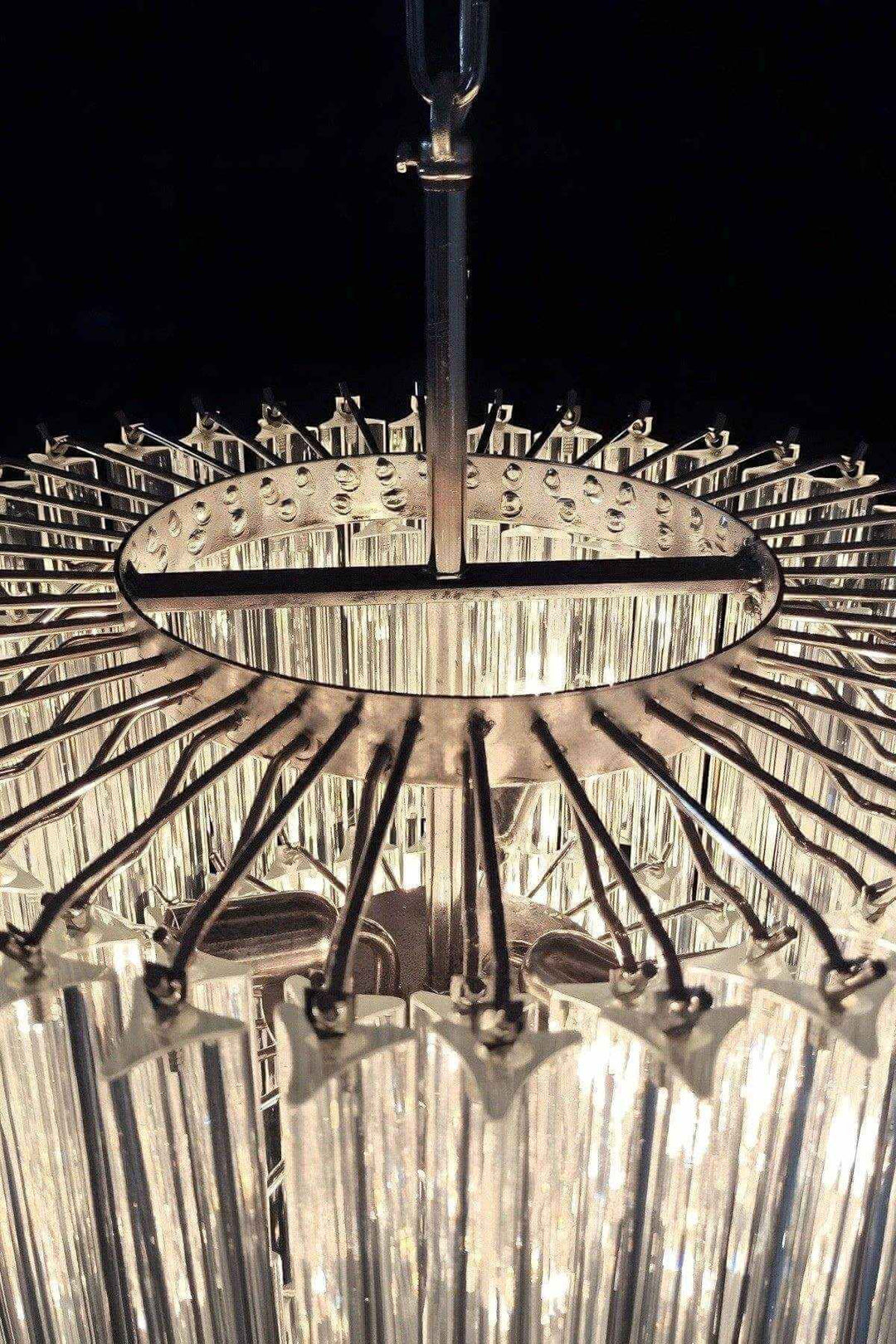 Murano Prisms Long Chandelier 18" – Modern High Ceiling Lighting