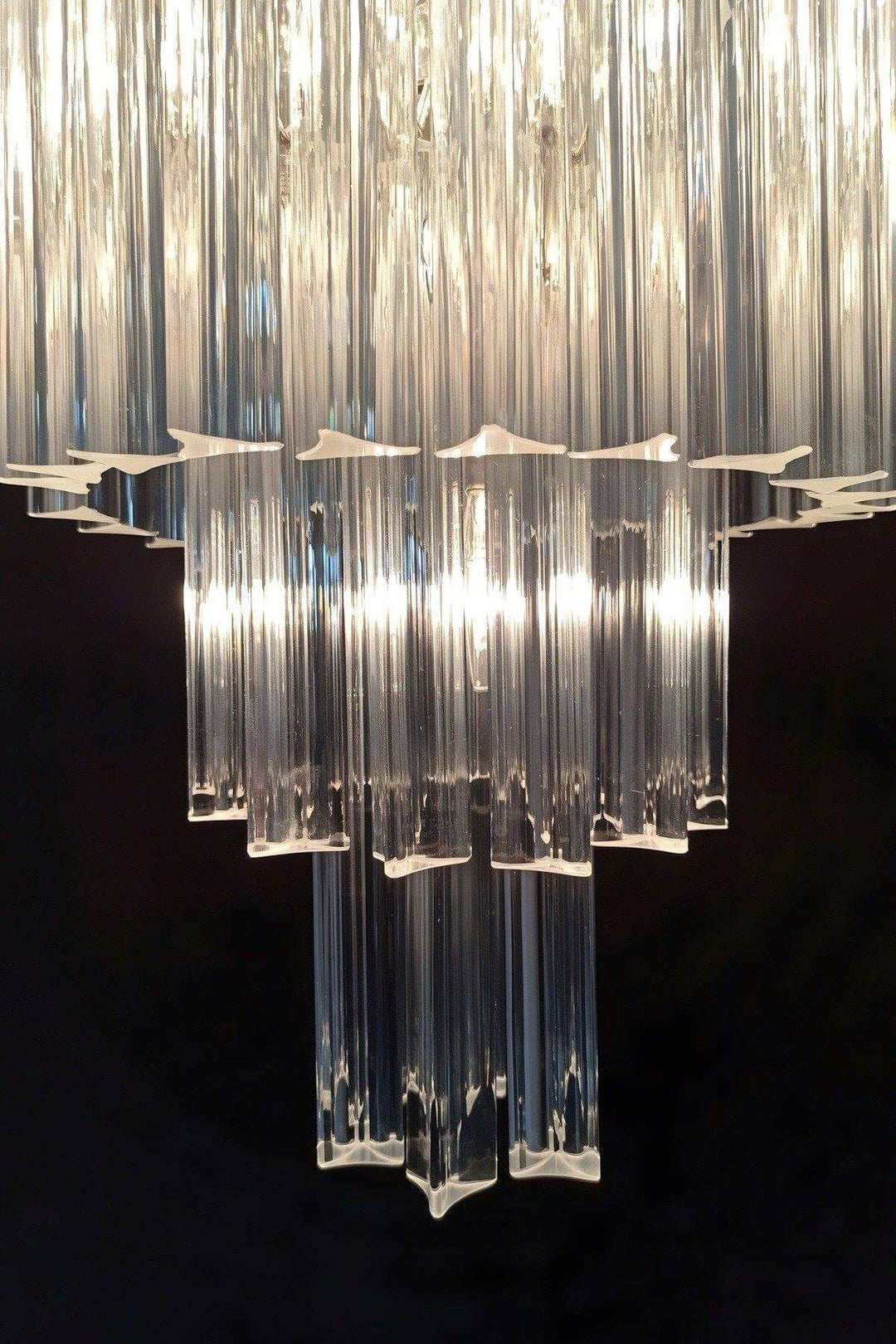 Murano Prisms Long Chandelier 18" – Modern High Ceiling Lighting
