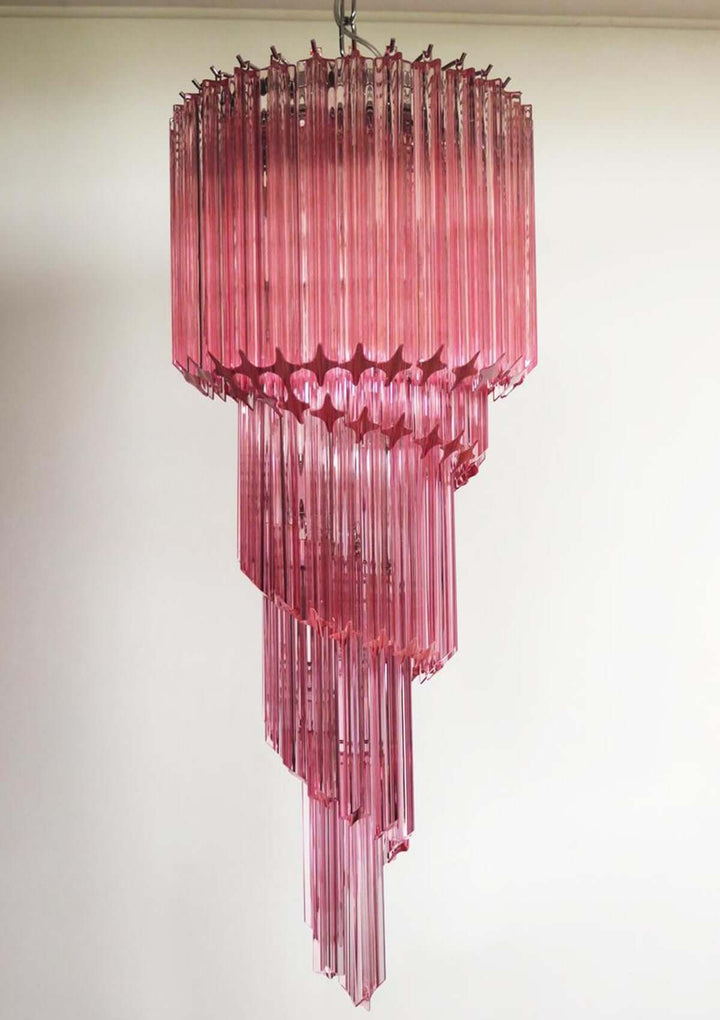 Murano Prisms Spiral Chandelier 16"โ Medieval Luxurious Stair Lamp
