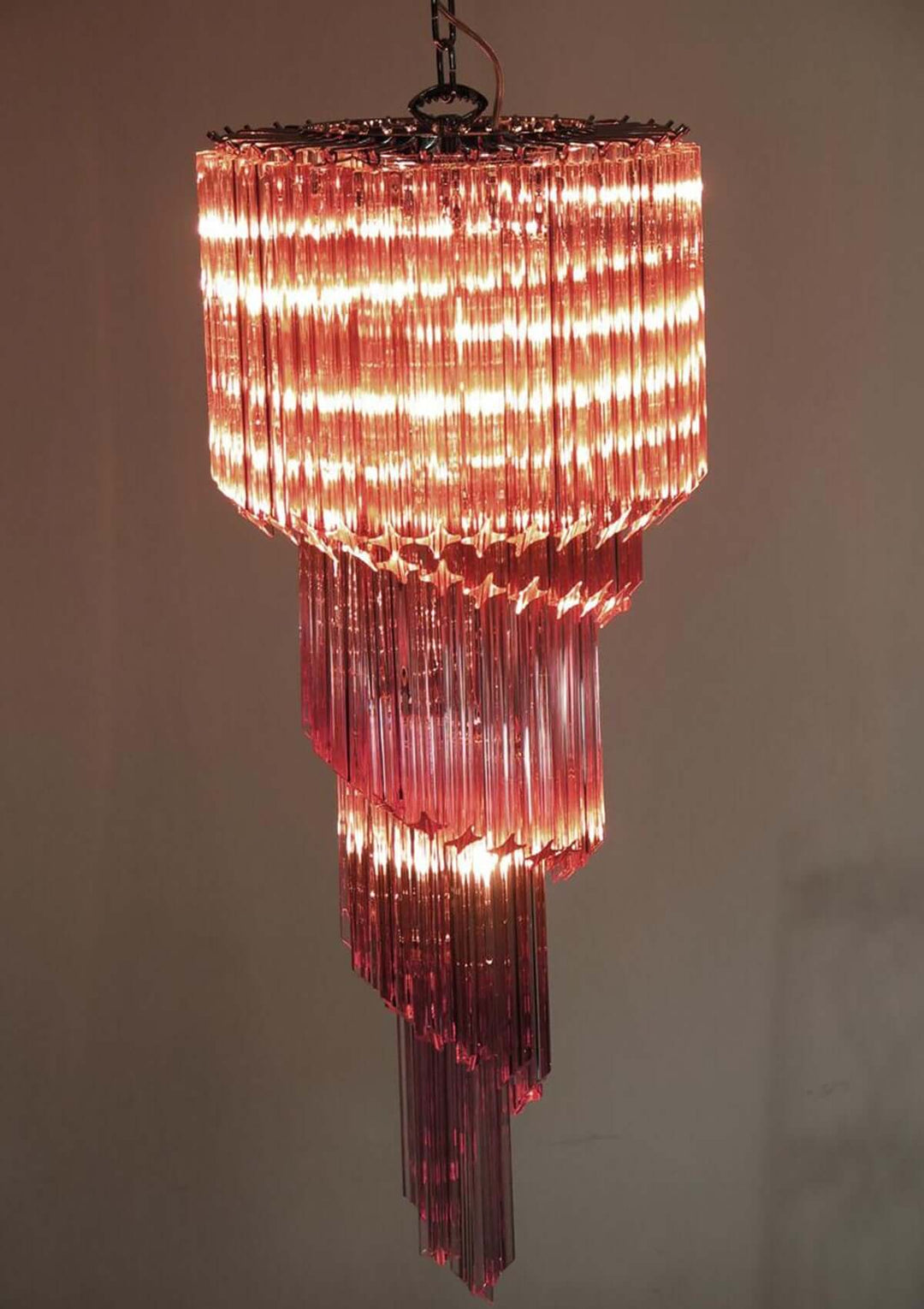Murano Prisms Spiral Chandelier 16"โ Medieval Luxurious Stair Lamp