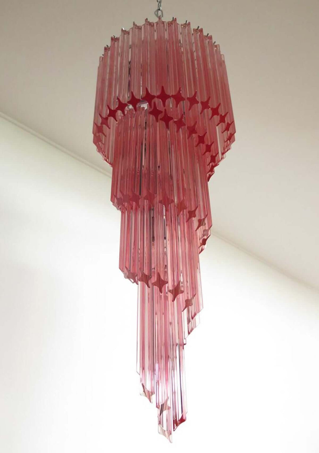 Murano Prisms Spiral Chandelier 16"โ Medieval Luxurious Stair Lamp
