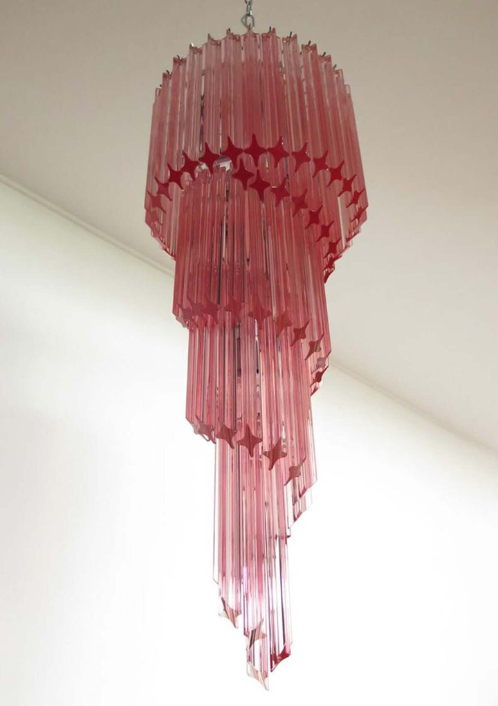 Murano Prisms Spiral Chandelier 16"โ Medieval Luxurious Stair Lamp