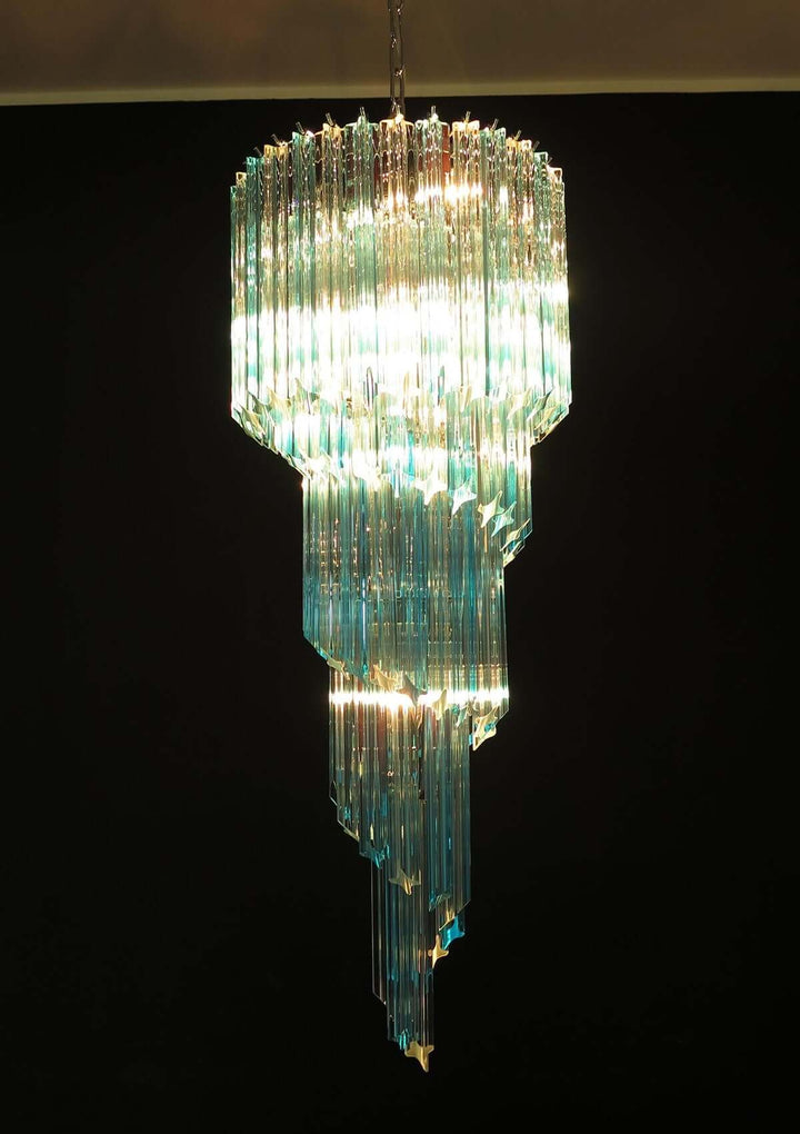 Murano Prisms Spiral Chandelier 16"โ Medieval Luxurious Stair Lamp