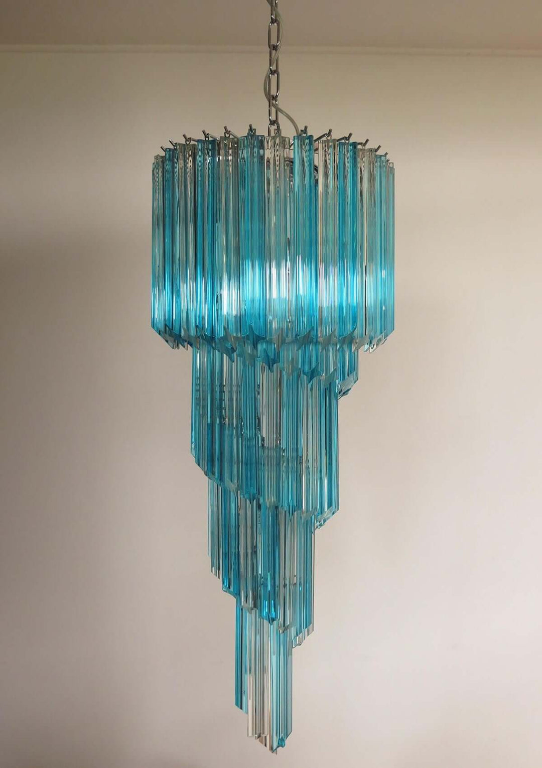 Murano Prisms Spiral Chandelier 16"โ Medieval Luxurious Stair Lamp