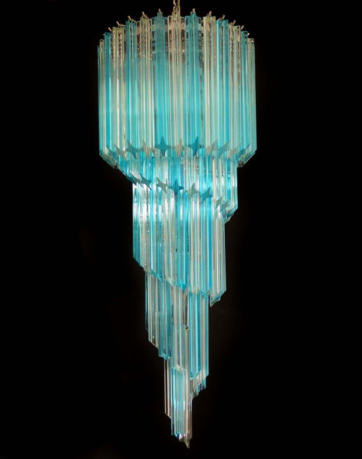 Murano Prisms Spiral Chandelier 16"โ Medieval Luxurious Stair Lamp