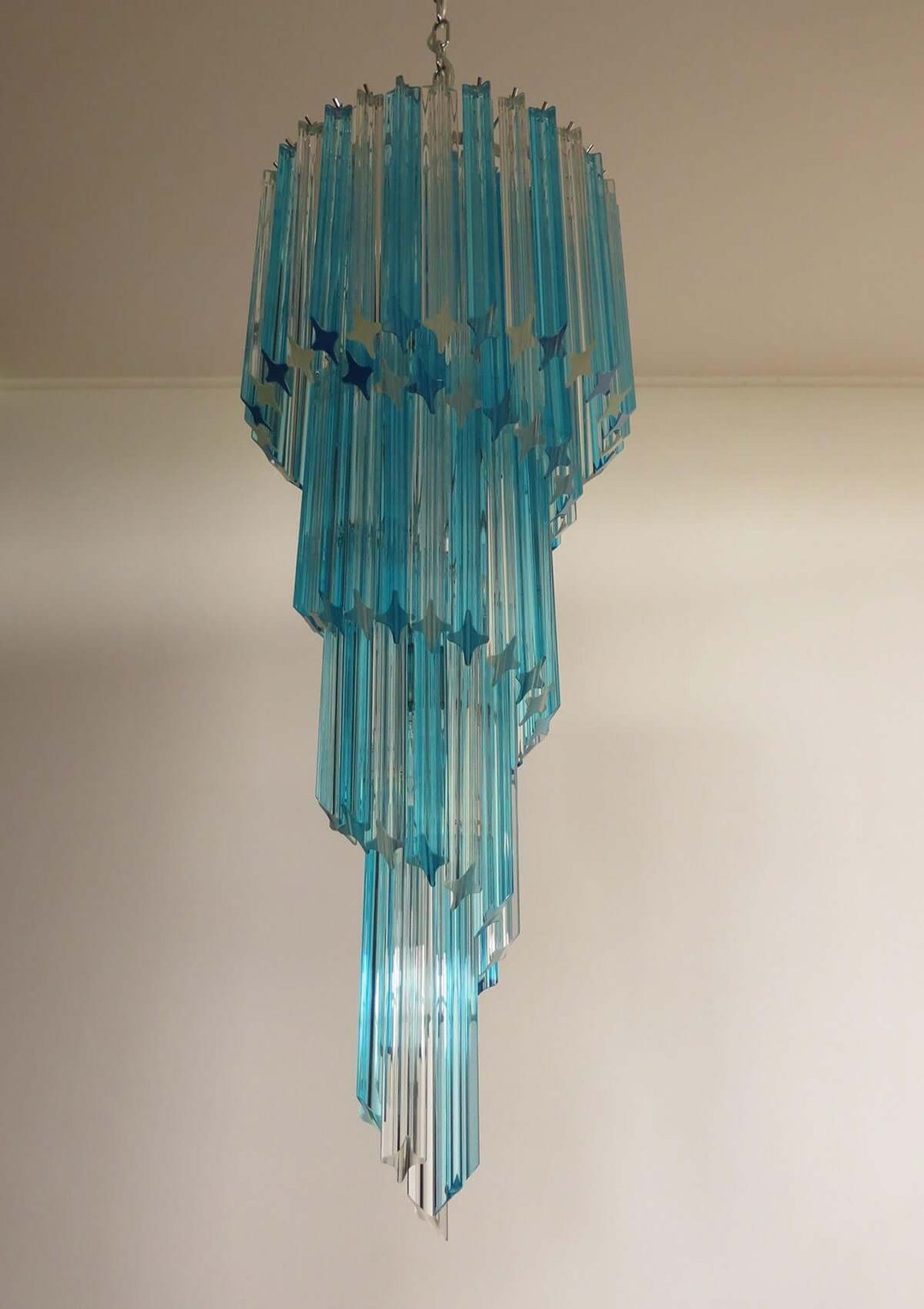 Murano Prisms Spiral Chandelier 16"โ Medieval Luxurious Stair Lamp