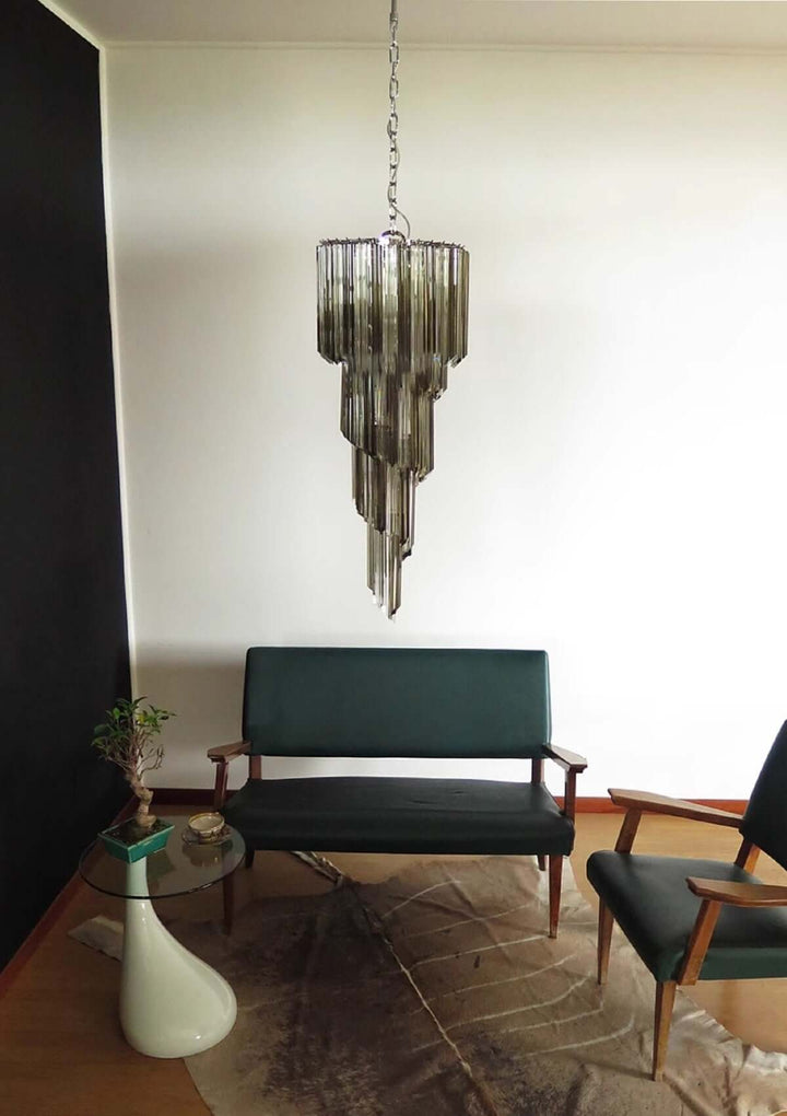 Murano Prisms Spiral Chandelier 16"โ Medieval Luxurious Stair Lamp