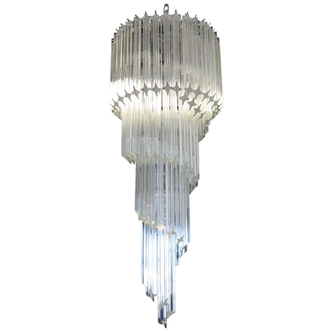 Murano Prisms Spiral Chandelier 16"โ Medieval Luxurious Stair Lamp