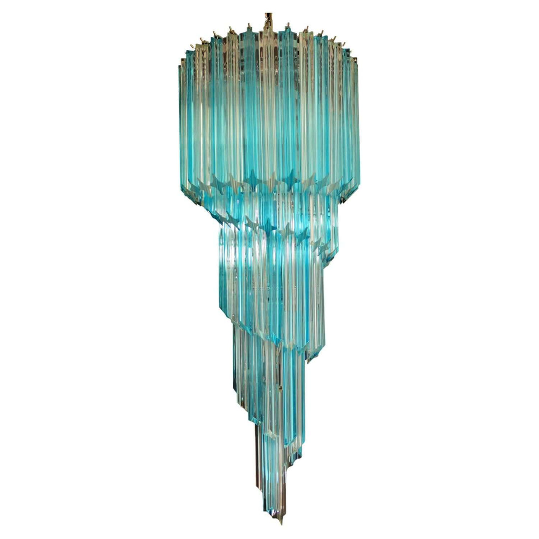 Murano Prisms Spiral Chandelier 16"โ Medieval Luxurious Stair Lamp