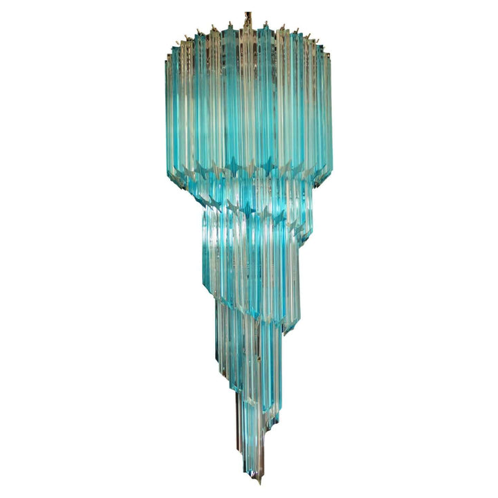 Murano Prisms Spiral Chandelier 16"โ Medieval Luxurious Stair Lamp