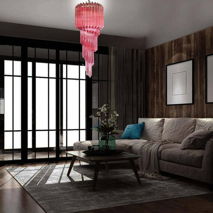 Murano Prisms Spiral Chandelier 16"โ Medieval Luxurious Stair Lamp