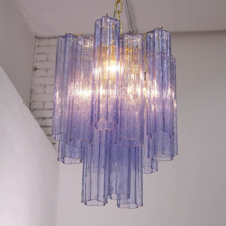 Murano Tubes Chandelier 19" β Italy Modern Murano Star Glass Lamp