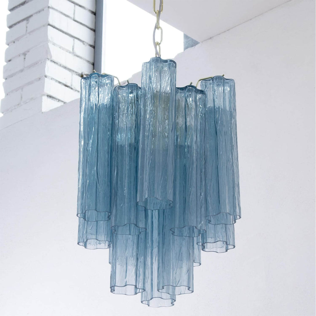 Murano Tubes Chandelier 19" β Italy Modern Murano Star Glass Lamp