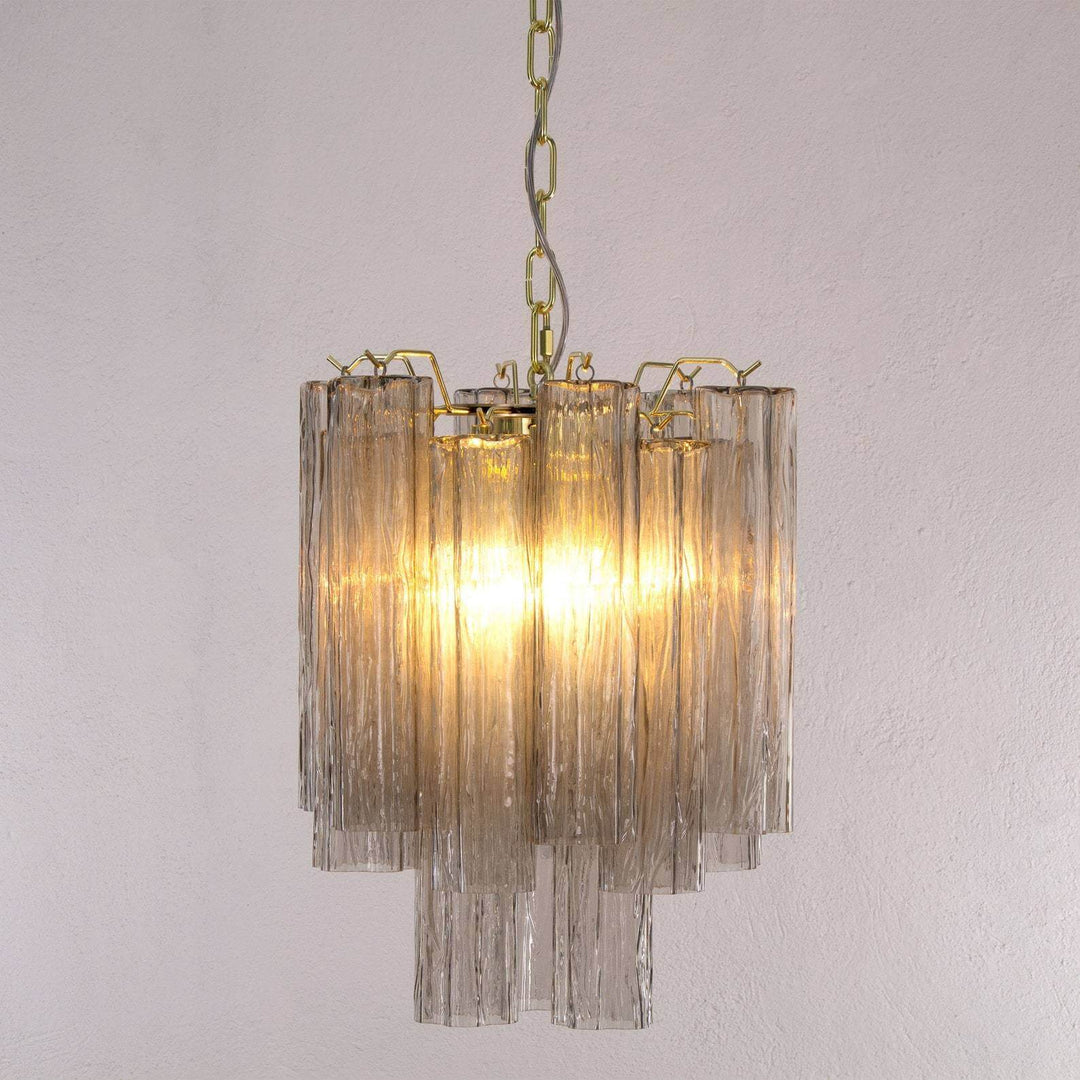Murano Tubes Chandelier 19" β Italy Modern Murano Star Glass Lamp