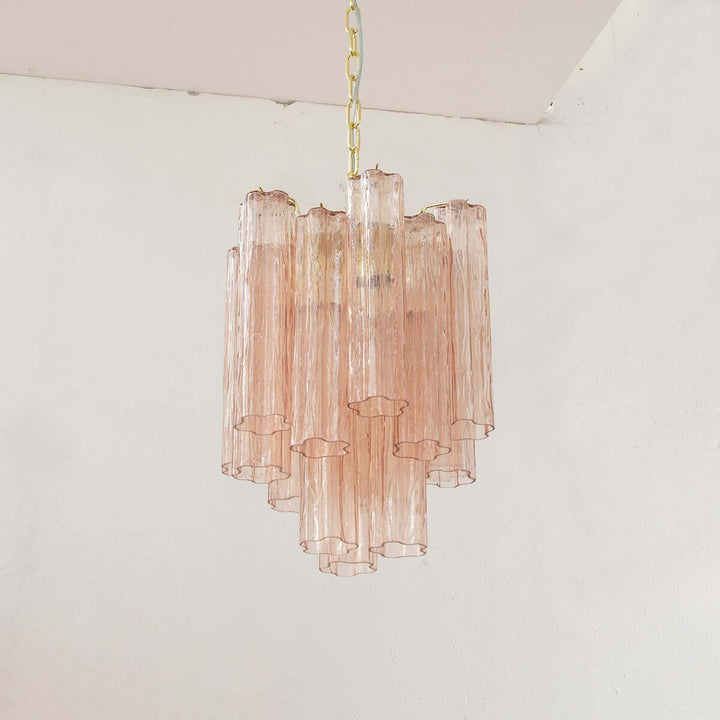 Murano Tubes Chandelier 19" β Italy Modern Murano Star Glass Lamp