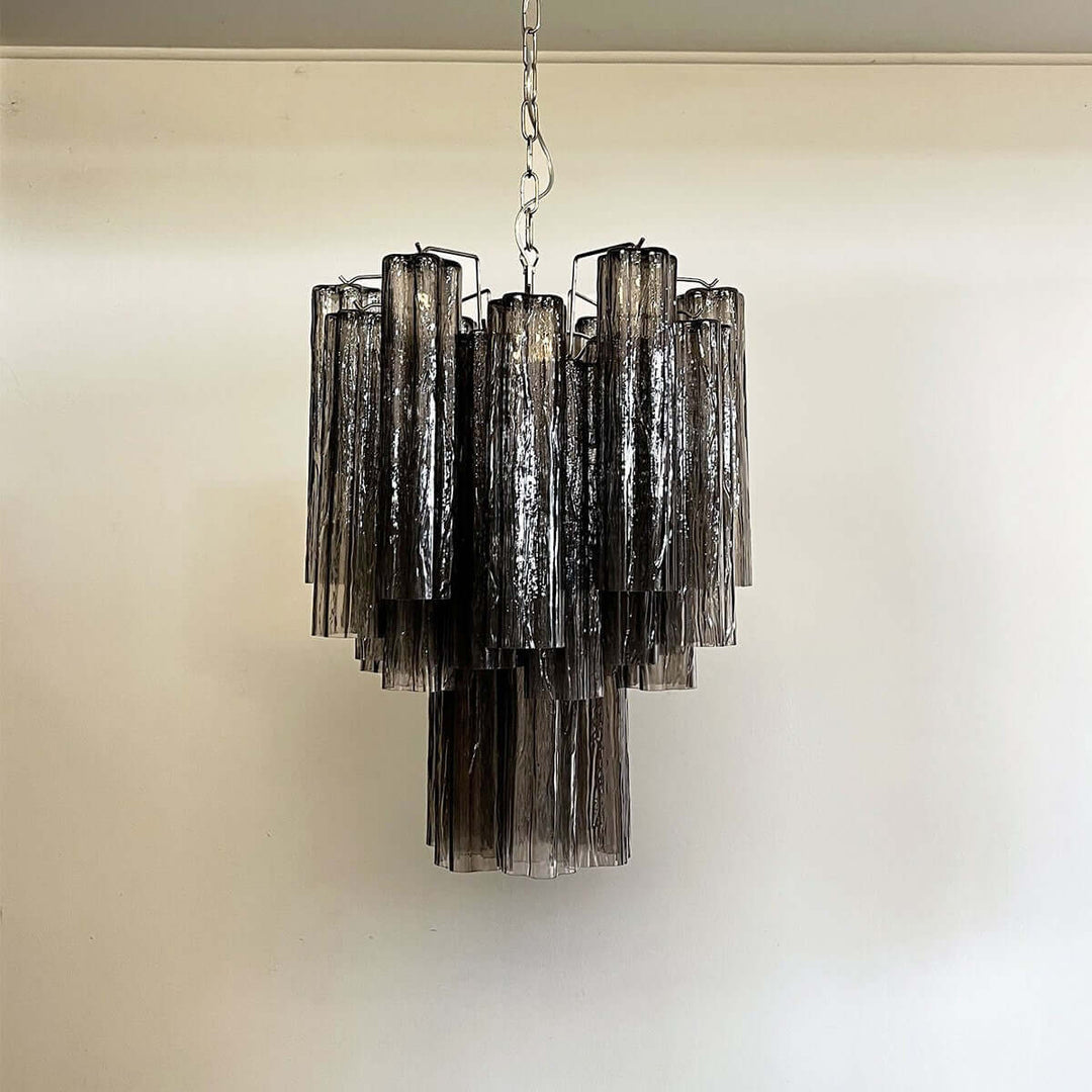 Murano Tubes Chandelier 19" β Italy Modern Murano Star Glass Lamp